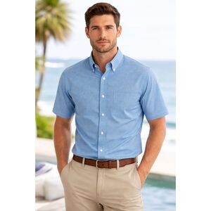 Daniel Cremieux Signature Collection Blue Micro-Check Button-Down Shirt Size Med